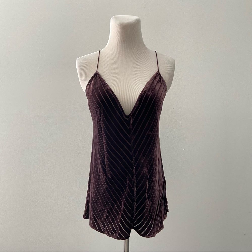 Cami NYC Olivia Velvet Burnout Chevron Tank S
